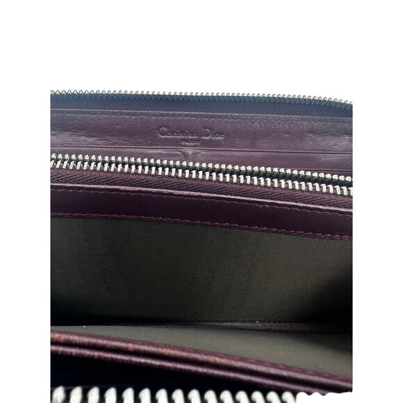 Christian Dior‎ Diorissimo Pattern Vingtage Continental Patton Burgundy Wallet - Picture 11 of 11